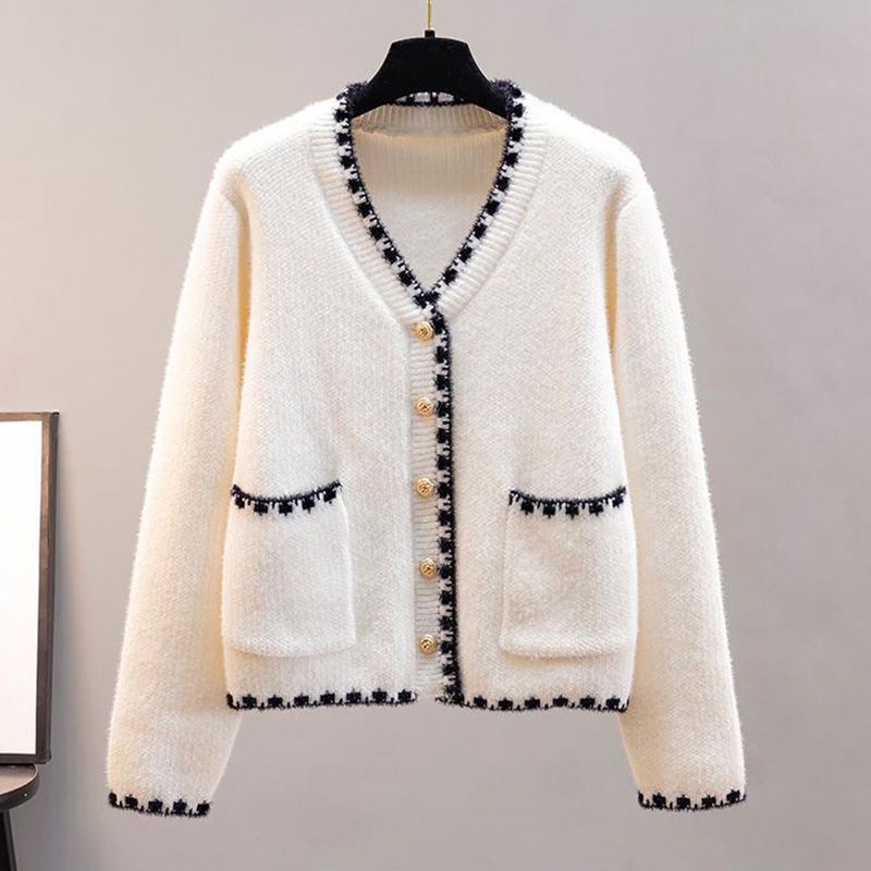Áo Khoác Cardigan Dệt Kim Cổ Chữ V Tay Dài Dáng Rộng Cài Nút Thời Trang Xuân Thu Phong Cách Hàn Quốc Mới Cho Nữ