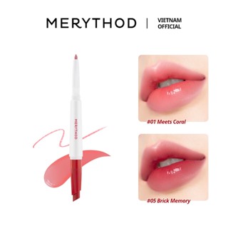 Son môi MERYTHOD hai đầu kẻ viền môi lì và phủ môi bóng thu hút ánh nhìn/ lâu trôi - Bling Chu Dual Lip