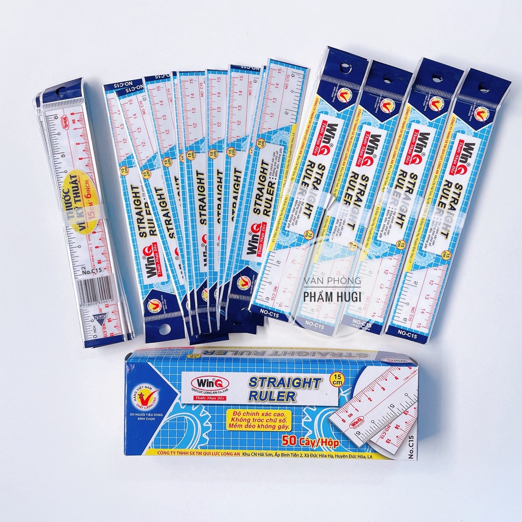 Set gồm 2 cây thước dẻo WINQ 15cm dành cho học sinh