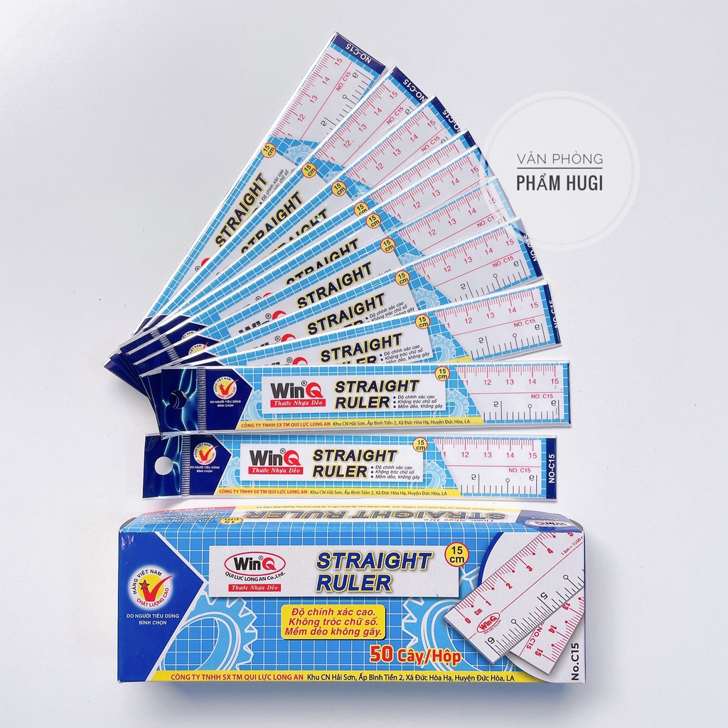 Set gồm 2 cây thước dẻo WINQ 15cm dành cho học sinh