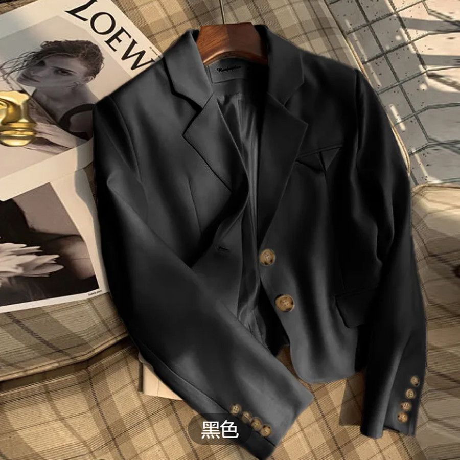 Áo Khoác Vest Dáng Ngắn Màu Be Phong Cách Mới 2023 Thời Trang Mùa Thu Cao Cấp Dành Cho Bạn Nữ / Nam