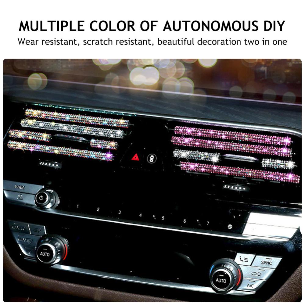 1 Miếng Dán Trang Trí Lỗ Thông Gió Xe Hơi Hình Chữ U Đính Đá M8W8