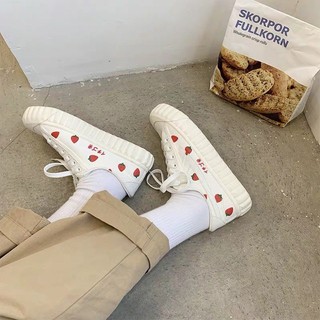 [ORDER] Giày nữ đế sọc in hình dâu