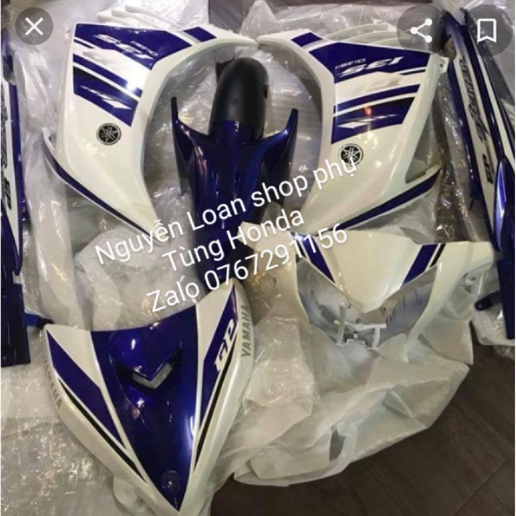 DÀN ÁO CHO XE EXCITER ĐỜI 2008 - 2010 12 MÓN NHỰA MÀU CHƯA CÓ TEM - VJC SÀI GÒN