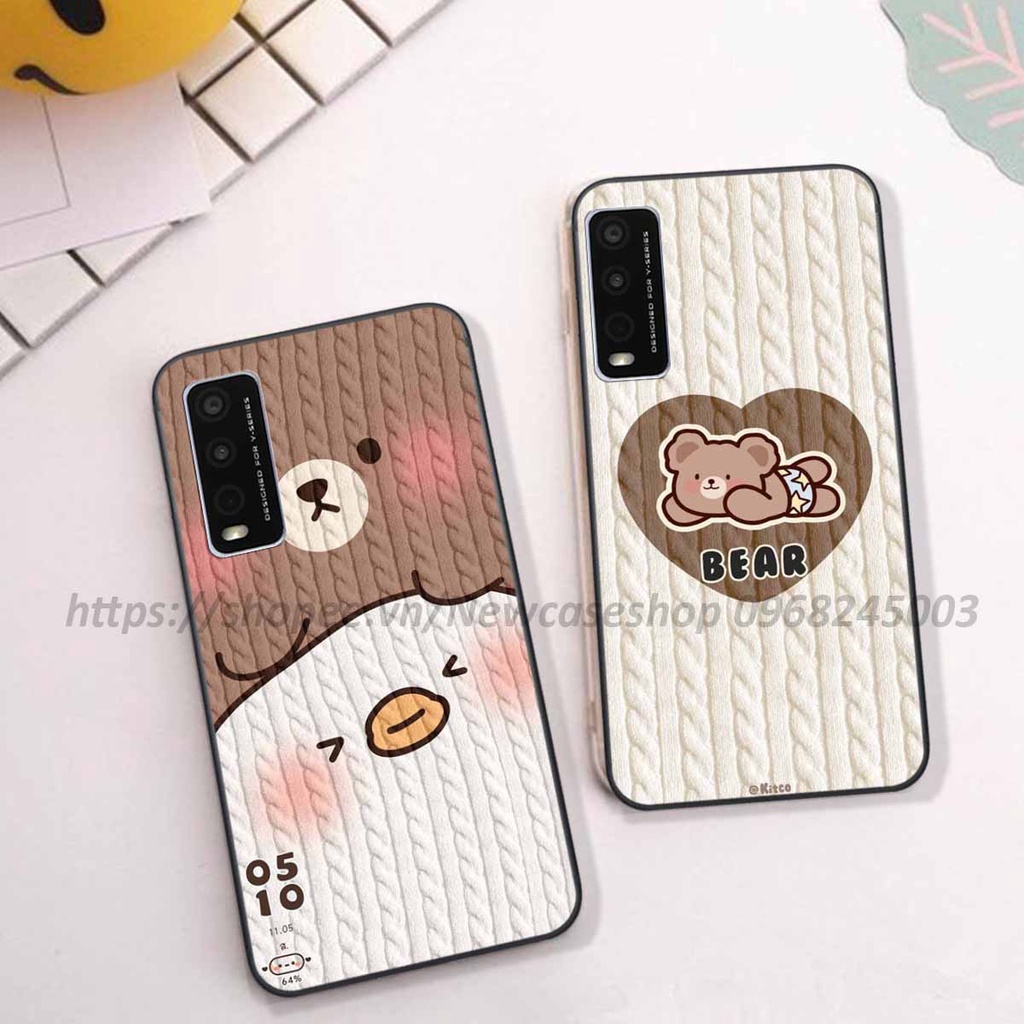 Ốp lưng Vivo Y20 / Y20s / Y12s / Y51S in hình họa tiết len Bear Cute