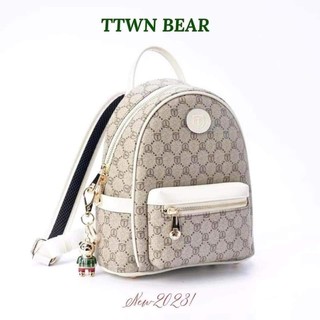 Balo ttwn bear hoạ tiết trắng