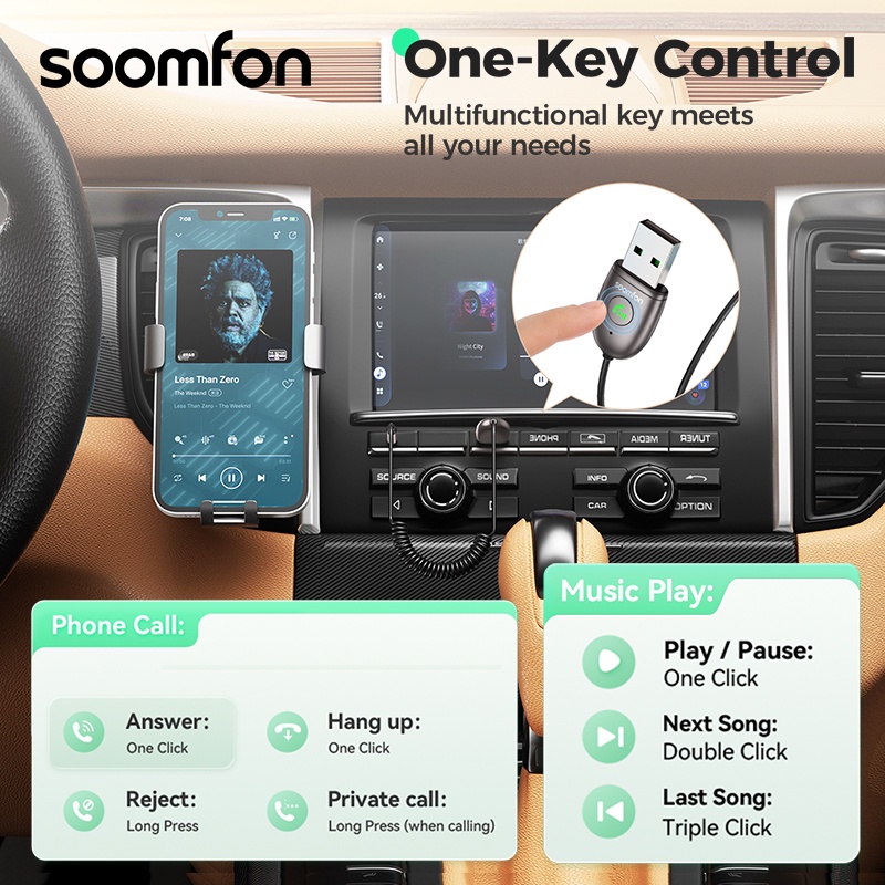 Thiết Bị Nhận Tín Hiệu bộ thu phát Bluetooth 5.3 USB 3.5mm Đa Năng Cho Loa Âm Thanh Xe Hơi