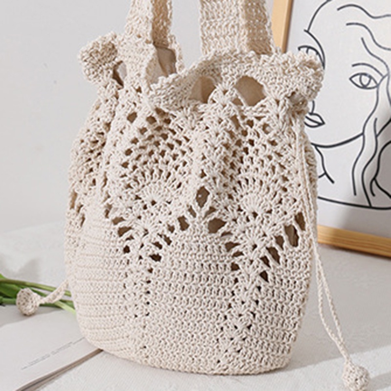 Túi Xách bucket Đan Rơm Thời Trang Cho Nữ