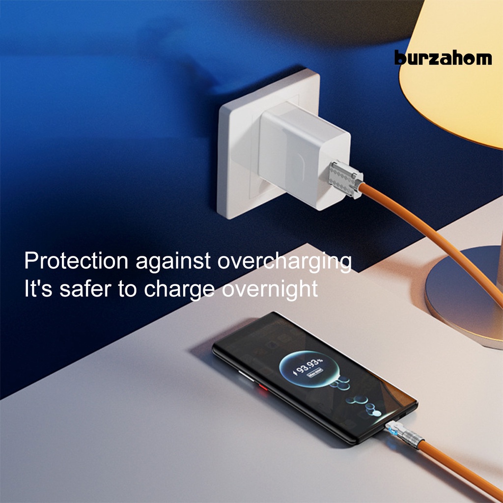 Cáp Sạc Nhanh 1m Công Suất Cao Xoay 180 Độ Có Đèn 120W 6A Type-C Cho Điện Thoại