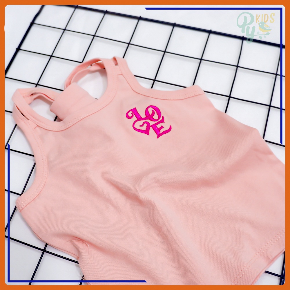 Áo ba lỗ borip / gân thêu góc cho bé gái 7-22 kg