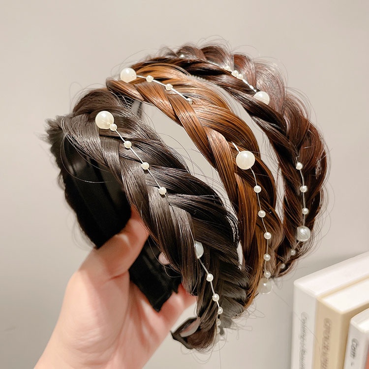 Băng Đô Dạng Tóc Giả Thắt Bím Xương Cá Phong Cách INS Dành Cho Nữ