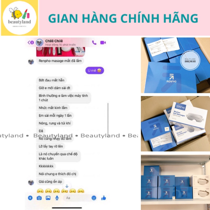 Máy massage mắt thông minh thế hệ mới Renpho kèm nhạc, nhiệt, kết nối Bluetooth