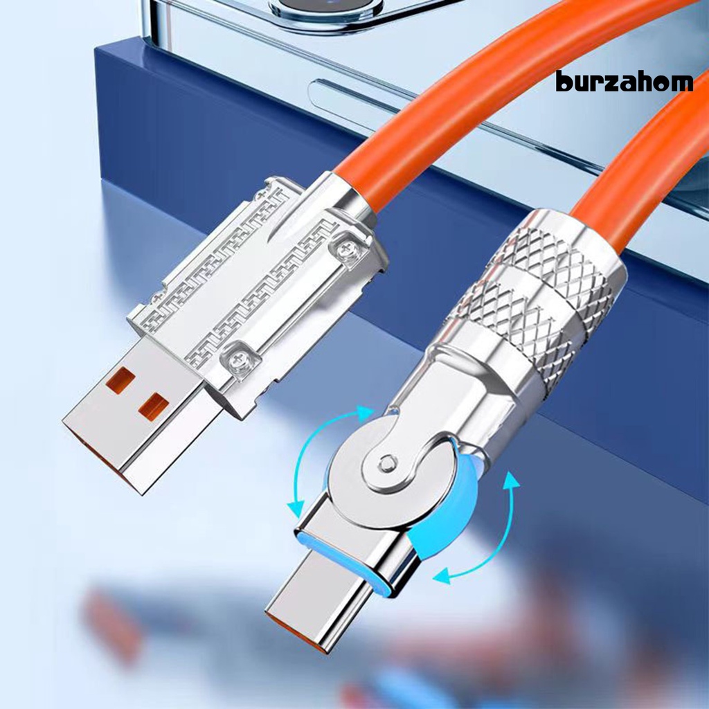 Cáp Sạc Nhanh 1m Công Suất Cao Xoay 180 Độ Có Đèn 120W 6A Type-C Cho Điện Thoại