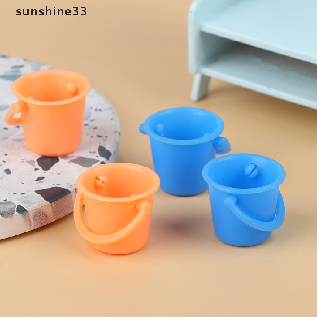 Set 2 Xô Nước Mini Trang Trí Nội Thất Cho Nhà Búp Bê