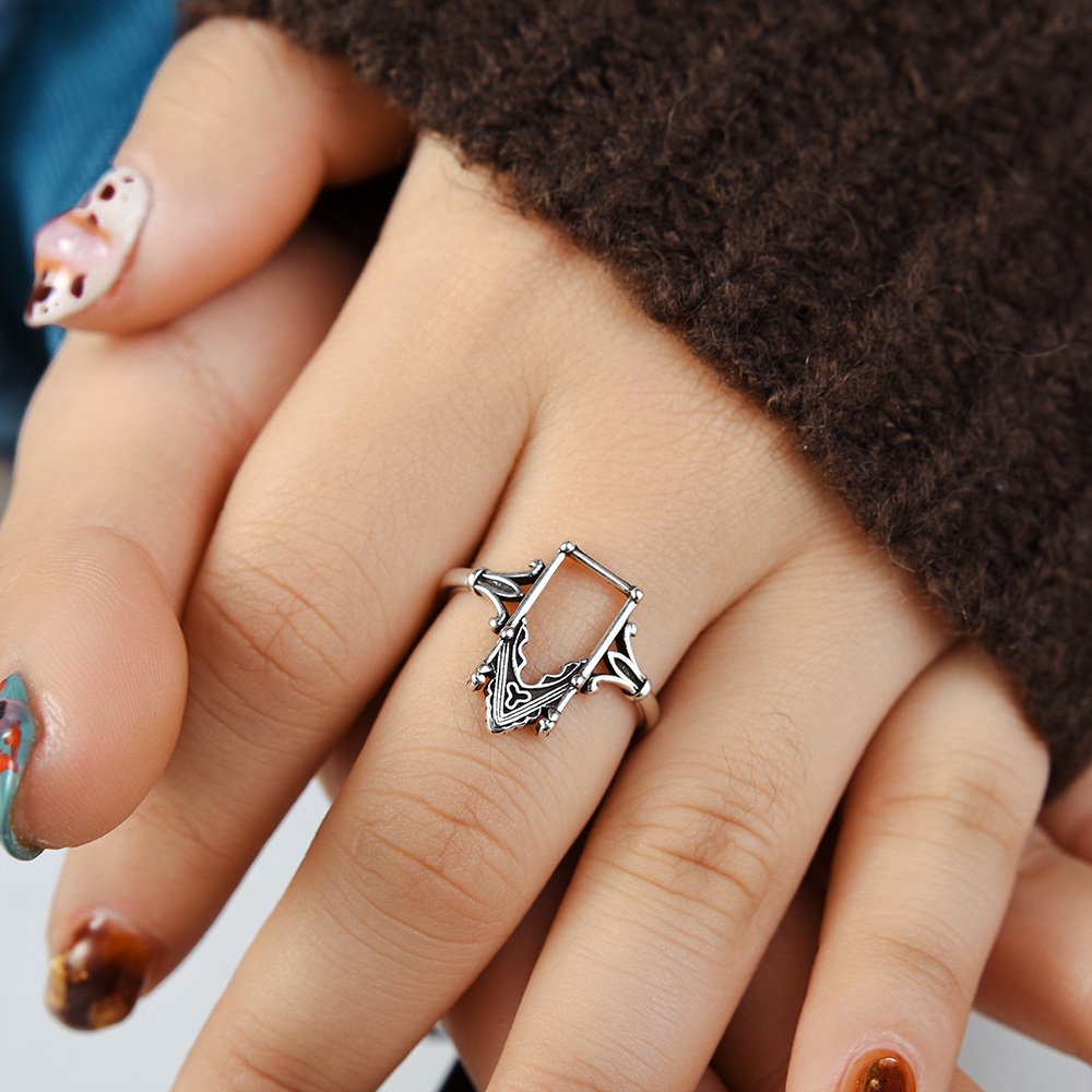 Nhẫn Hở Hình Lâu Đài Đính Đá zircon Thời Trang Cho Nữ