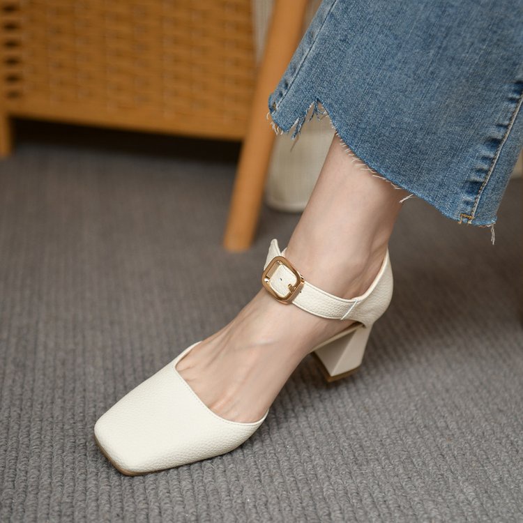 Giày Cao Gót Phối Khóa Cài Thời Trang Dành Cho Nữ