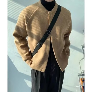 Áo Khoác Cardigan Dệt Kim Cổ Thuyền Dáng Rộng Đơn Giản Thoải Mái Thời Trang Thu Đông Nhật Bản Mới Cho Nam simple áo cardigan nam dệt kim fashion áo len cardigan nam from rộng