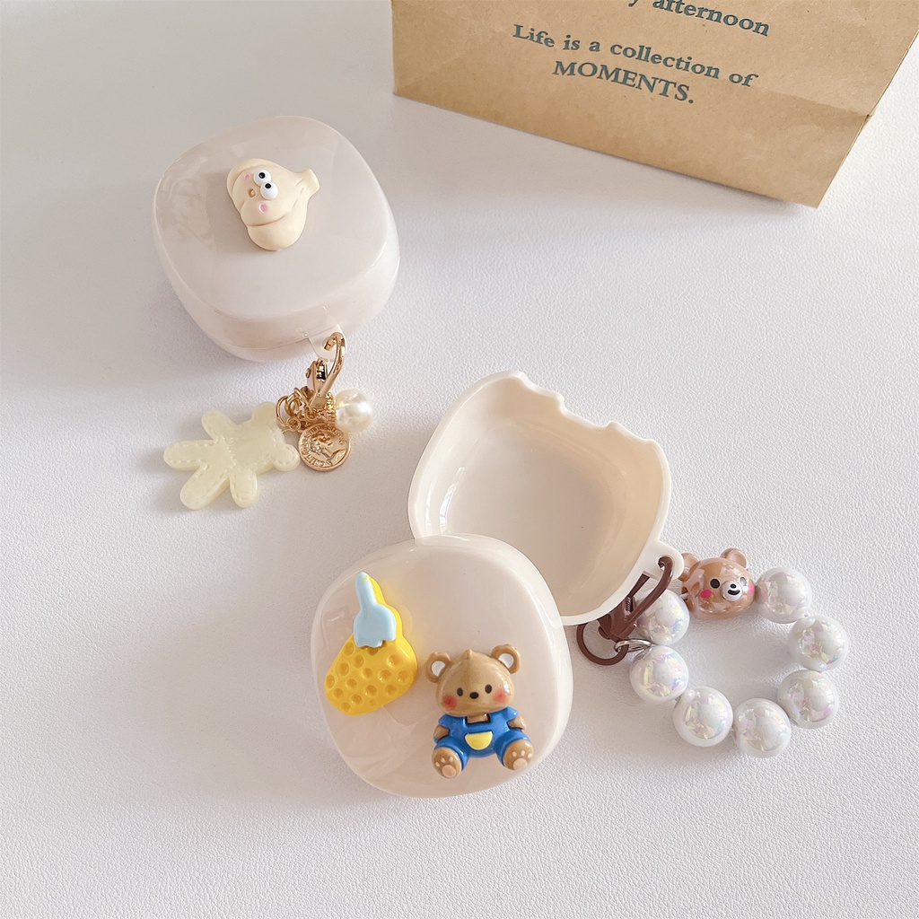 Vỏ Bảo Vệ Hộp Sạc Tai Nghe Bluetooth Không Dây Baseus WM02 + Bằng tpu Mềm Chống Sốc Kèm Dây Đeo DIY