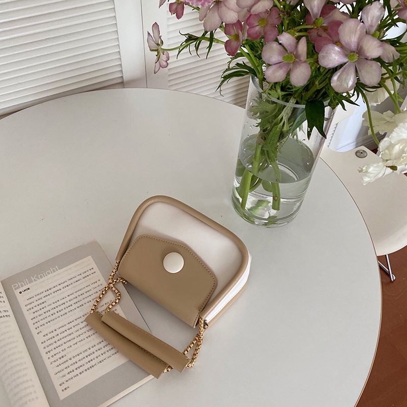 Ielgy Túi Đeo Vai Nhỏ Nhắn Kết Cấu niche Màu Tương Phản retro Dễ Thương Cho Nữ