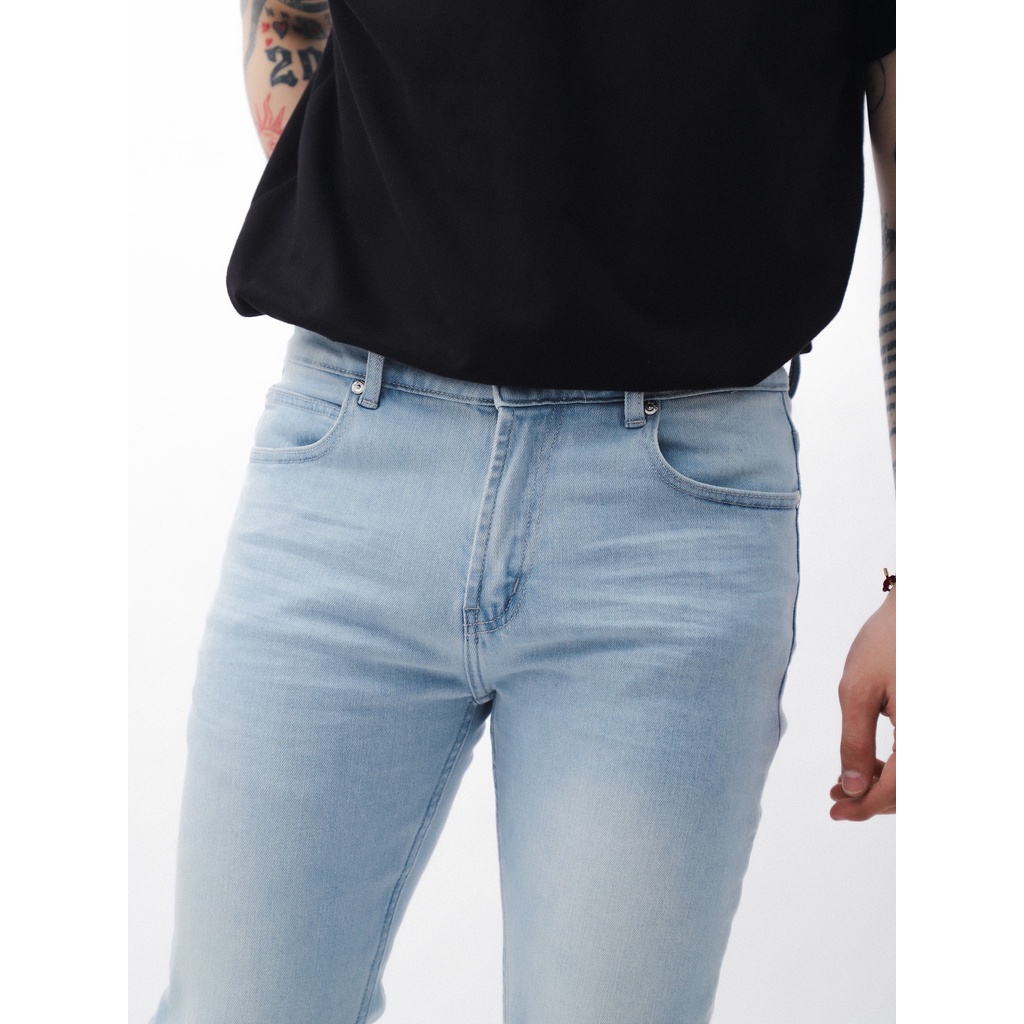Quần jean nam, quần bò nam cao cấp slimfit LC xanh sáng 230211 foxxmen