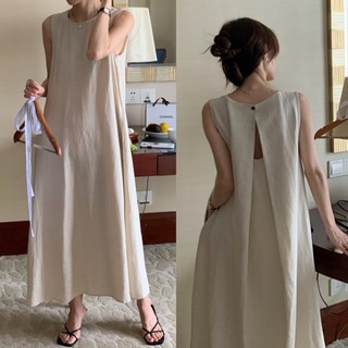 Váy đũi thô dáng suông màu trơn 3288