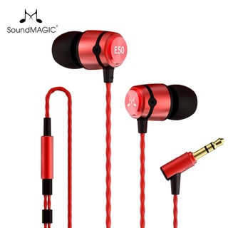 Tai nghe nhét tai soundmagic e50 màu đỏ/đen chống ồn thoải mái