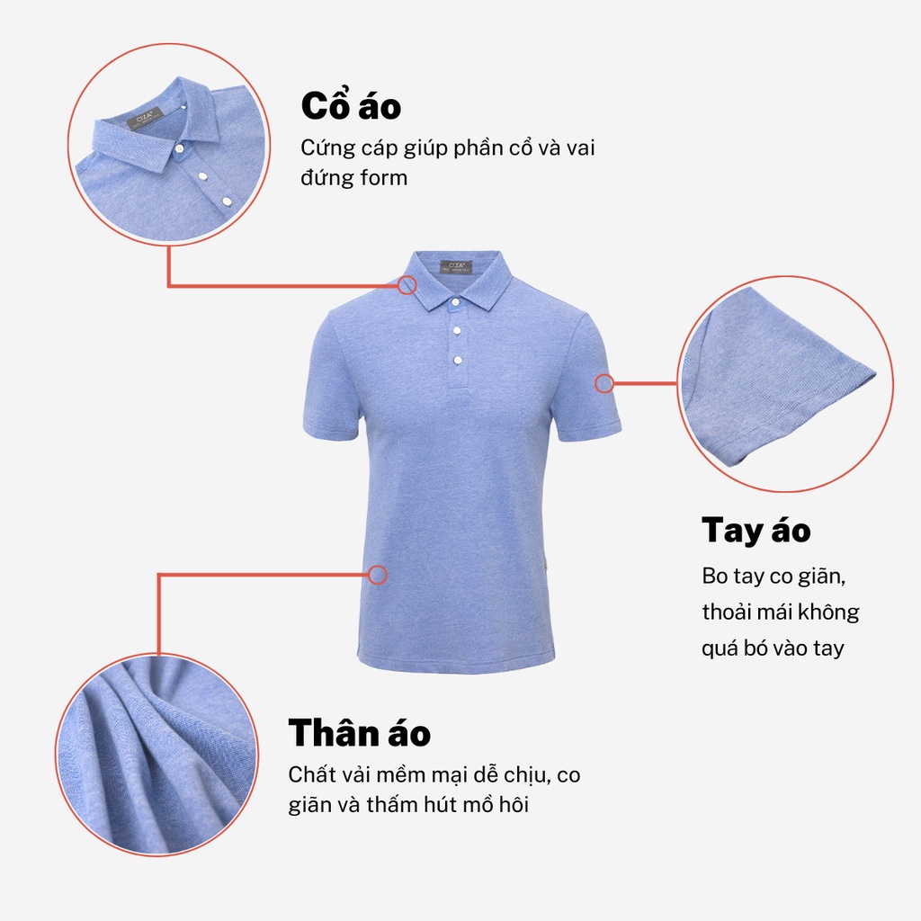 Áo polo nam trung niên CIZA đẹp vải cotton cao cấp co giãn 4 chiều thấm hút mồ hôi APNS11