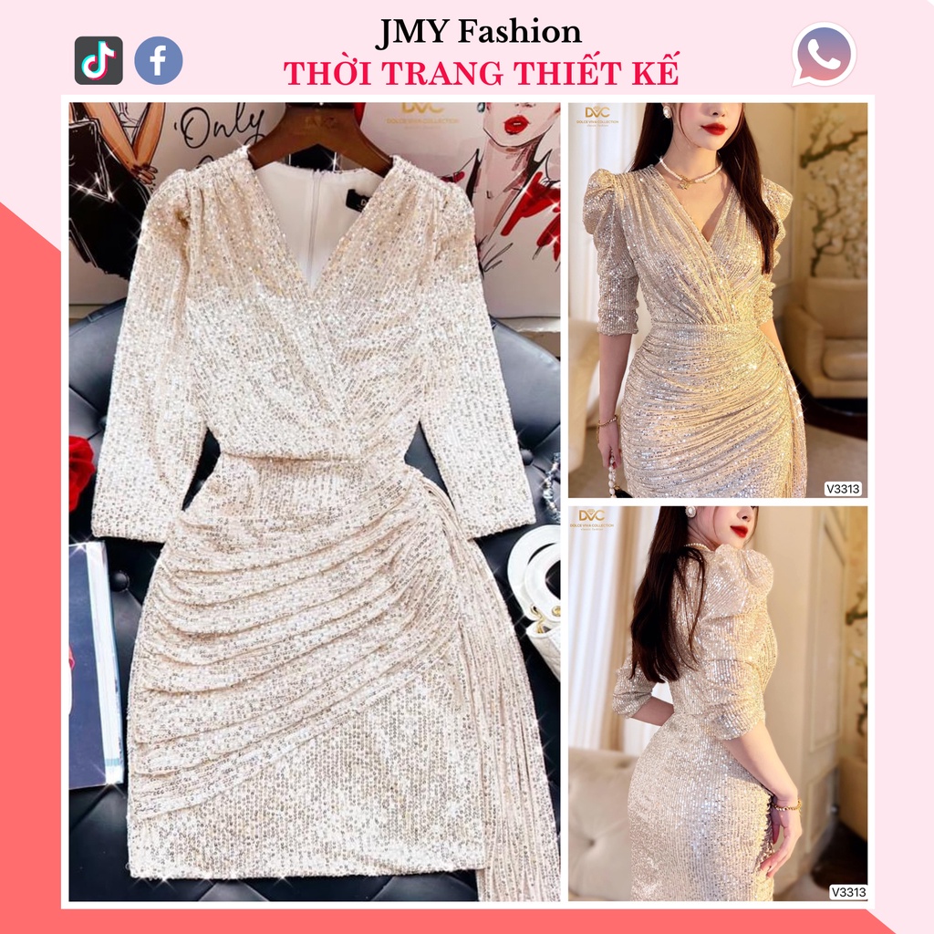 váy tay lỡ đầm ôm body dáng ngắn sang chảnh