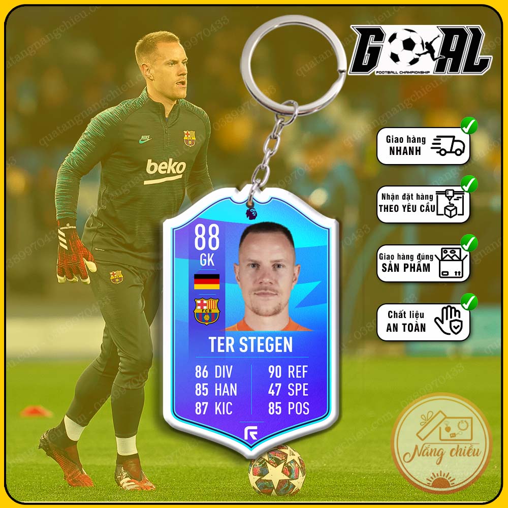 Cầu thủ Marc-Andre Ter Stegen - Móc khóa bóng đá -  phụ kiện treo balo gaming[7325-7336]