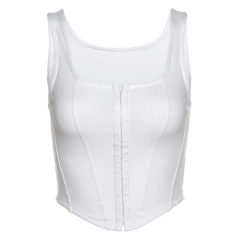 Klalien Áo Croptop Hai Dây Màu Trơn Đơn Giản Thời Trang Mùa Hè Dành Cho Nữ