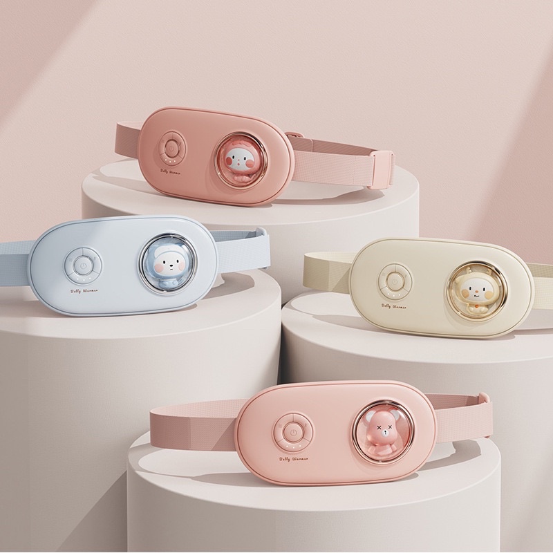 Máy massage Bụng kinh Rix Renew Beauty làm ấm giảm đau cao cấp 45-100 độ 5 cấp độ rung có đèn led