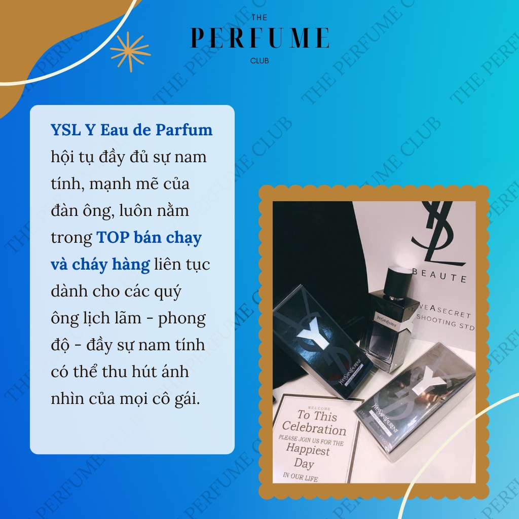 Nước hoa nam Y​​SL Y EDP dung tích 100ml - Lưu Hương Lâu Hương Thơm Nam Tính Phong Độ