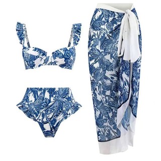 Bikini đồ bơi eo cao gợi cảm đồ bơi hai mảnh + váy