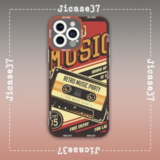 Ốp lưng iphone và samsung xiaomi oppo cạnh vuông Jicase Băng Cassette Retro Music Party