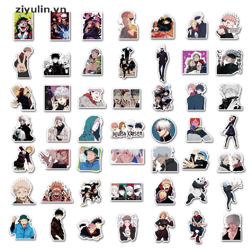 Set 100 Miếng Dán Anime Jujutsu Kaisen Trang Trí Vali / Laptop / Vali / Đàn Guitar