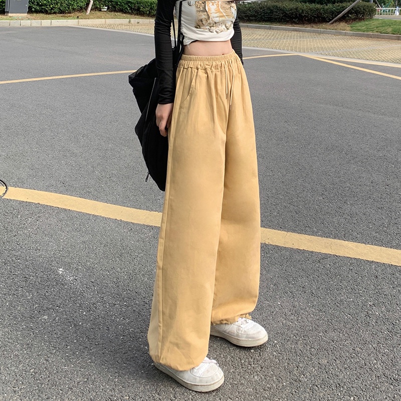 Quần ống rộng XINLANYASHE đơn giản phong cách cổ điển đường phố Hàn Quốc