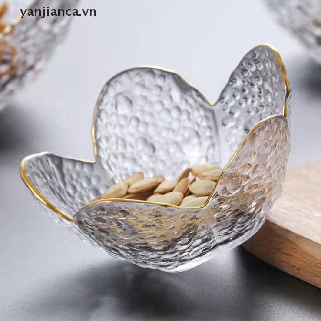 Bát Thủy Tinh Nhỏ Đựng Nước Sốt / Kem / Trái Cây Hình Cánh Hoa Nhiều Màu Sắc