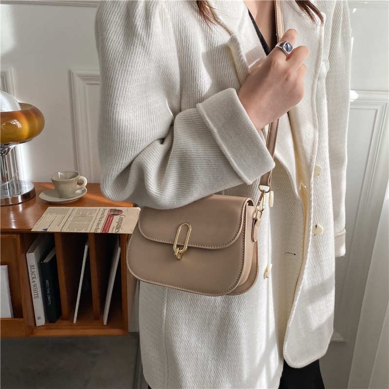 Túi Đeo Chéo Có Khóa Kiểu Dáng Đơn Giản Phong Cách Phương T