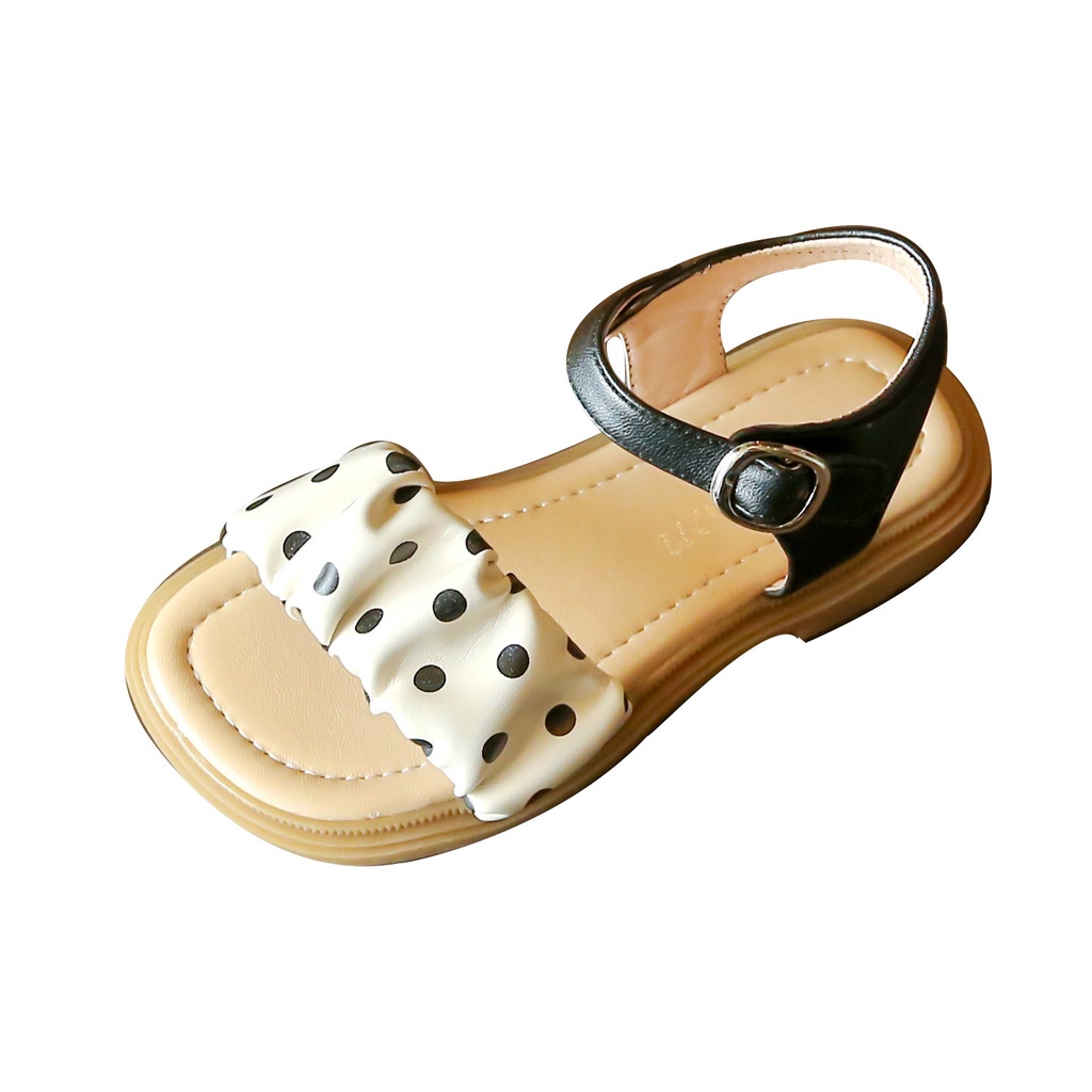 Xăng đan Công Chúa Đế Mềm Chống Trượt Họa Tiết Chấm Bi Cho Bé Gái