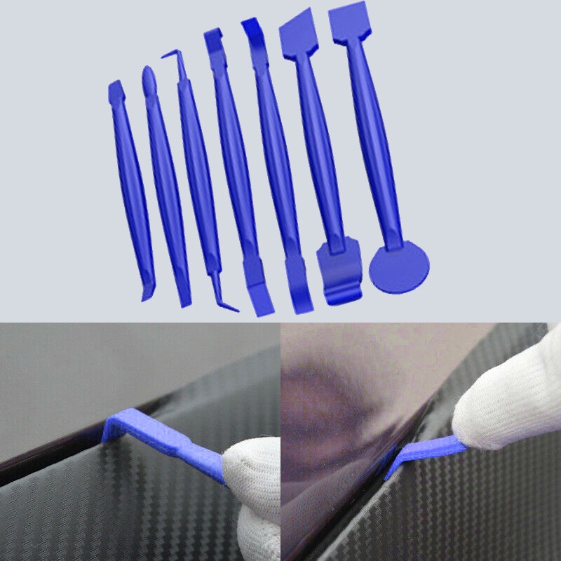 Bộ 7 Món Dụng Cụ Bọc Vinyl Decal Màu Xanh Dương Cho Xe Hơi