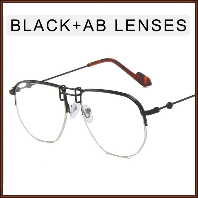 Kính Mát Nửa Gọng Kim Loại Nhiều Màu Sắc Thời Trang Mùa Hè Dành Cho Nam Nữ