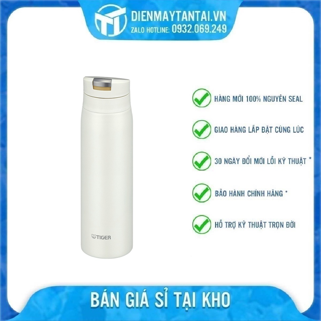 Bình giữ nhiệt inox 500 ml Tiger MCX-A502(WR) Giữ nóng 1-6h, Giữ lạnh 6h, Công nghệ Blasting -chống bám bẩn và mùi hôi