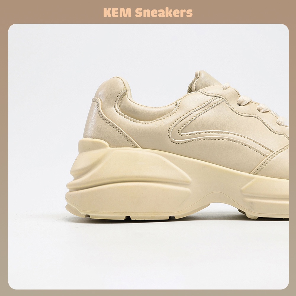 Giày Gucci Rhyton Trơn, Sneaker GC Chunky Đế Tăng Chiều Cao 5cm Size 36-43 Hàng 11