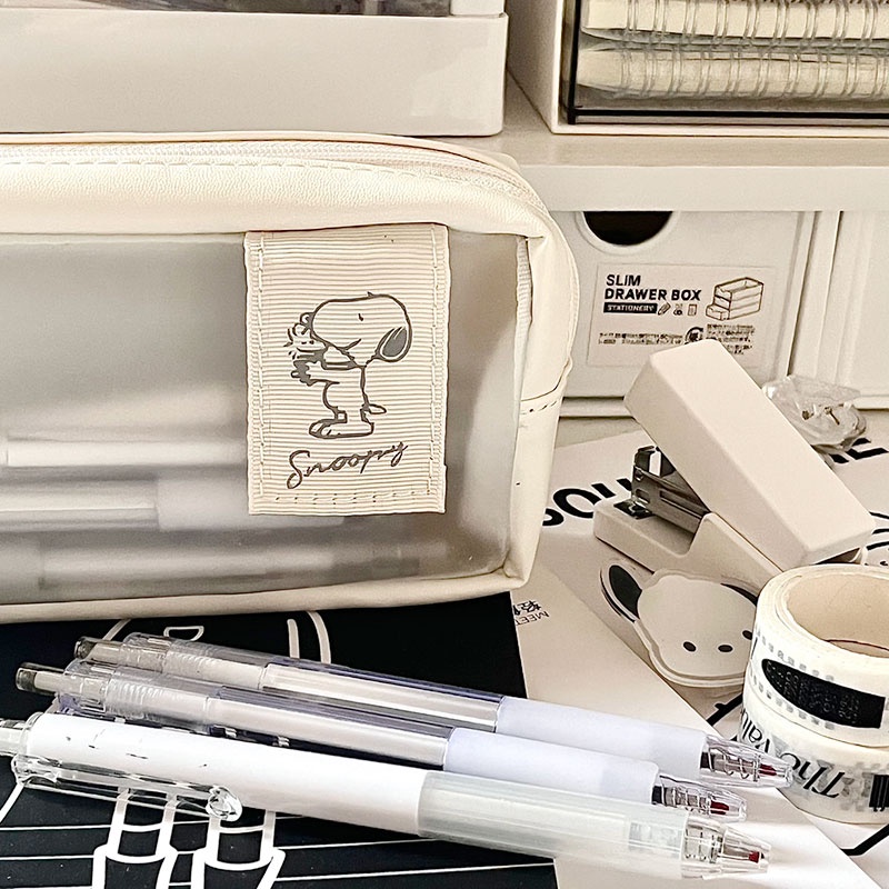 Túi Đựng Bút Trong Suốt In Hoạt Hình Dễ Thương Cho Học Sinh