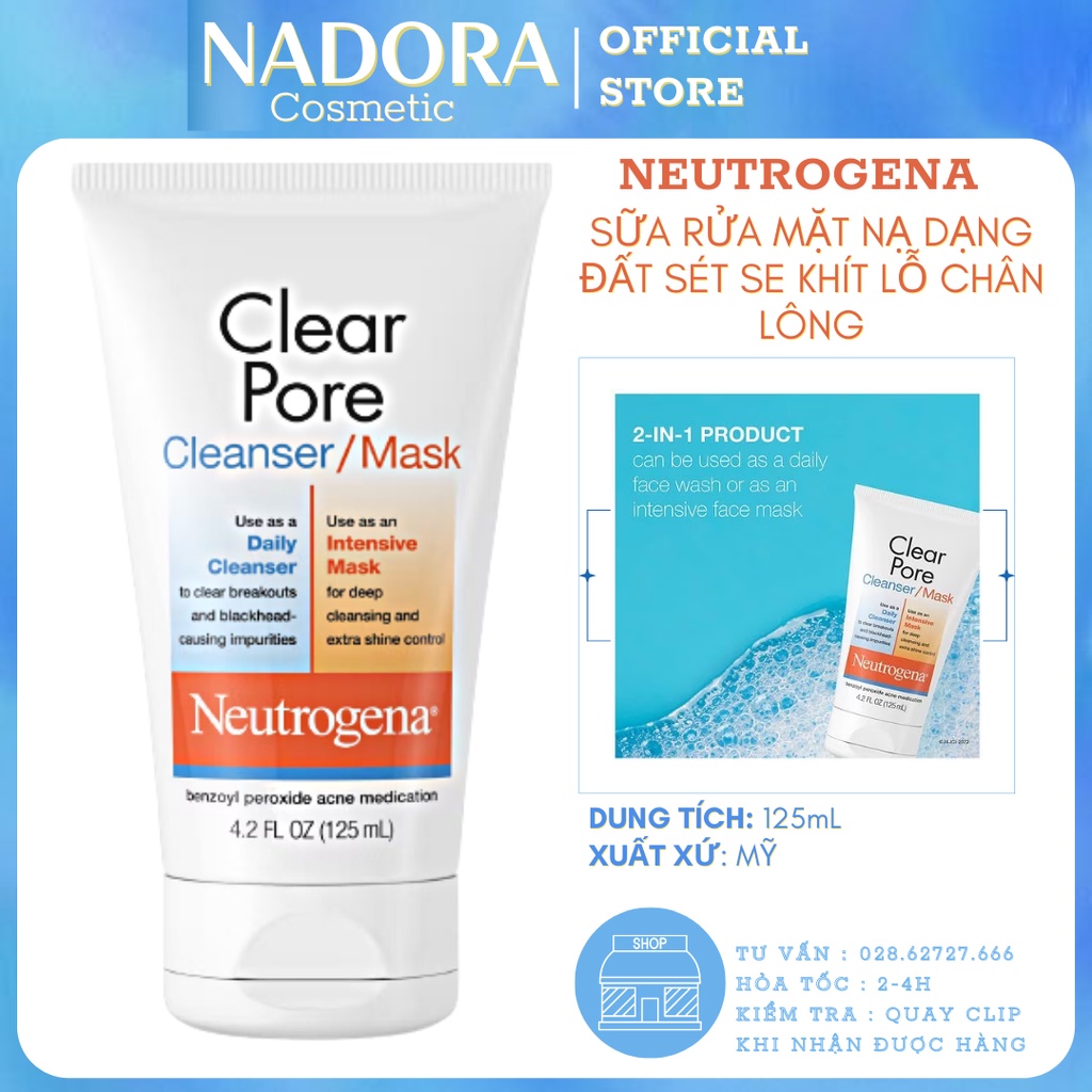 Sữa Rửa Mặt - Neutrogena Clear Pore Cleanser Mask