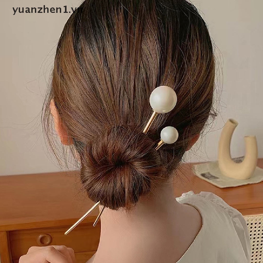 Trâm Cài Tóc Đính Ngọc Trai Đơn Giản Thanh Lịch Cho Nữ