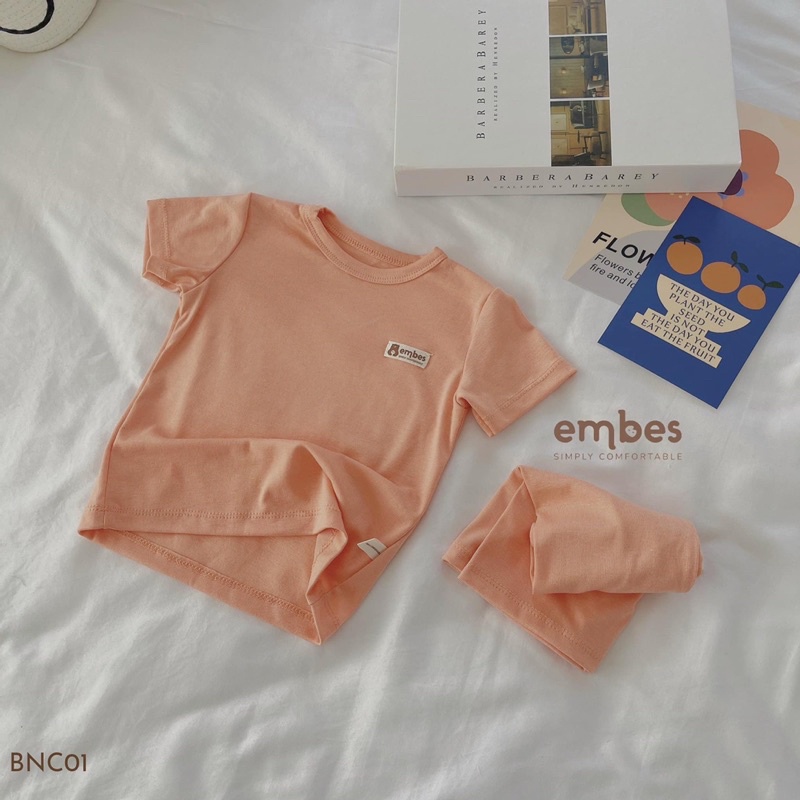 Embes Bộ quần áo cộc tay cho bé trai , bé gái, đồ hè cho bé trai cotton mềm mại mặc nhà cho bé 7kg đến 18kg