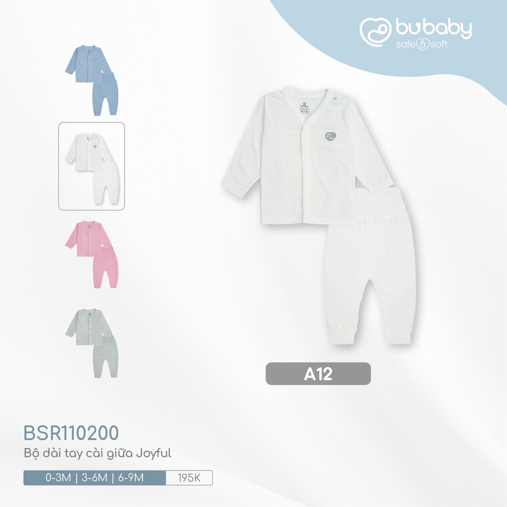 Bộ dài tay sơ sinh Bu Baby Joyful  cho bé so sinh đến 9 tháng