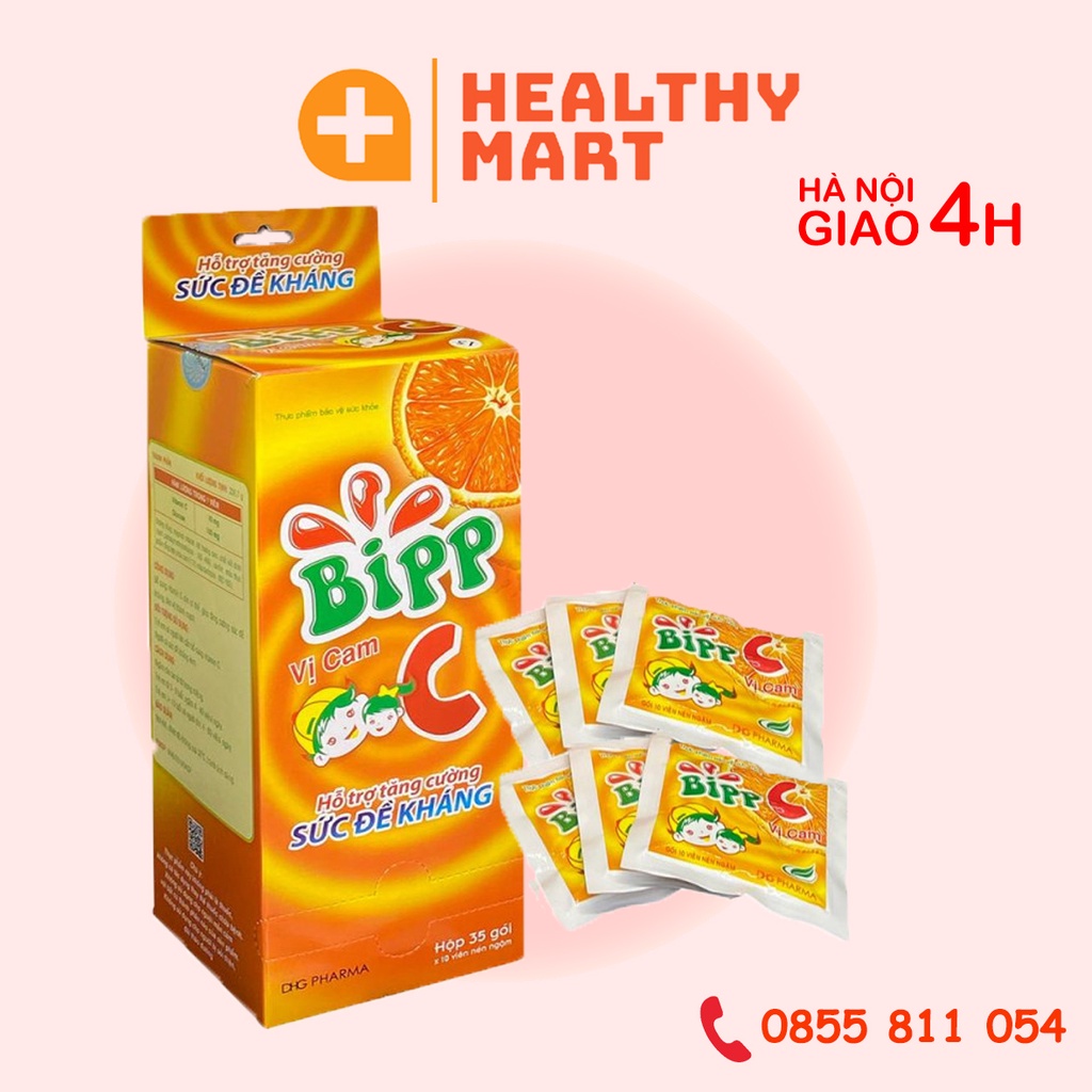 ✔️️️(5 gói) Kẹo cam Bipp C DHG (Gói 10 viên) - Tăng sức đề kháng cho trẻ