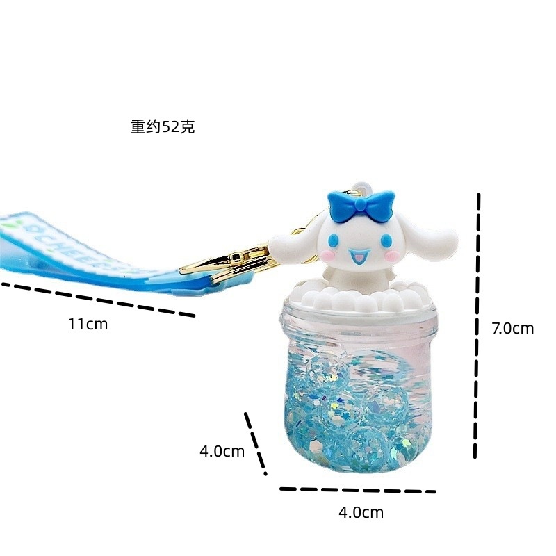 Móc Chìa Khóa Hình Bình Đựng Dầu Gội Nổi Trên Mặt Nước Bằng Acrylic Kiểu Hoạt Hình Dễ Thương